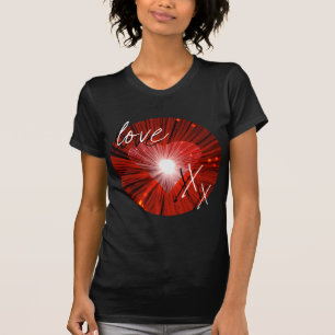 T-shirt rouge 'Amour et baisers' pour dames