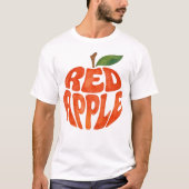 T-shirt Rouge Apple Typographie Art, Apple (Devant)