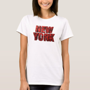 T-shirt Rouge Attrayant NEW YORK Art Porter
