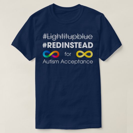 T-shirt Rouge Au Lieu De L'Acceptation De L'Autisme (Design devant)