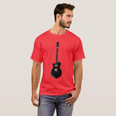 T-shirt Rouge Black Pop Art Guitare électrique (Devant entier)
