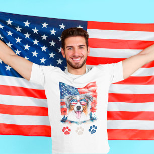 T-shirt Rouge Blanc Bleu Berger Australien 4 Juillet