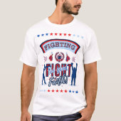 T-shirt Rouge, Blanc, Bleu Combattre le bon combat de la f (Devant)