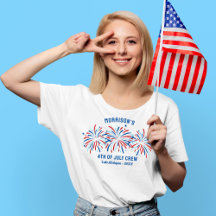 Rouge Blanc Bleu Fireworks Personnalisé 4 juillet 