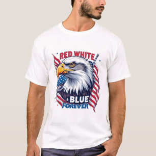 T-shirt Rouge Blanc & Bleu Forever Drapeau Américain Patri