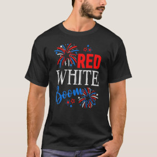 T-shirt Rouge Blanc & Boozy 4 juillet Fête Boire