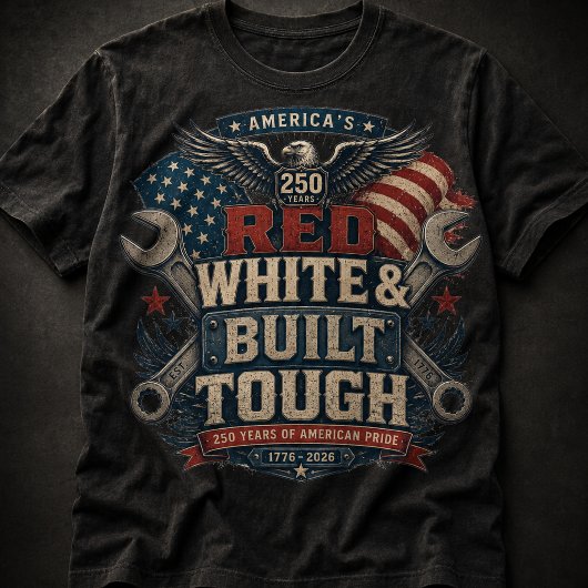 T-shirt Rouge Blanc & Construit Solide | Amérique 250