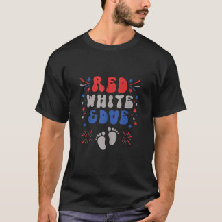 T-shirt Rouge blanc et 4 juillet robe de grossesse bébé