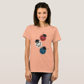 T-shirt Rouge Blanc et Bleu Ladybugs (Devant entier)