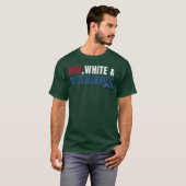 T-shirt Rouge Blanc et Bleuets ami (Devant entier)