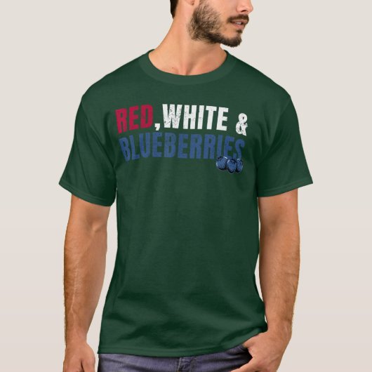 T-shirt Rouge Blanc et Bleuets ami (Devant)