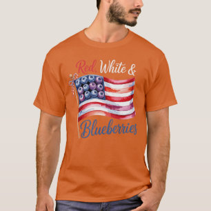 T-shirt Rouge Blanc et Bleuets Femmes Hommes amis