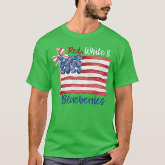 T-shirt Rouge Blanc et Bleuets fille garçon
