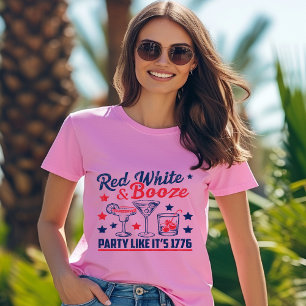 T-shirt rouge blanc et boisé