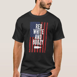 T-shirt Rouge Blanc Et Bozy 4 juillet Fête De L'Indépendan