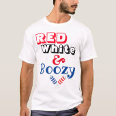 T-shirt Rouge blanc et bozy Unisex (Devant)