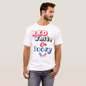 T-shirt Rouge blanc et bozy Unisex (Devant entier)