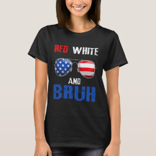 T-shirt Rouge Blanc Et Bruh 4 juillet Garçons Ado patrioti