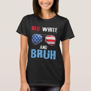 T-shirt Rouge Blanc Et Bruh 4 juillet Garçons Ado patrioti