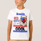 T-shirt "Rouge, blanc et COOL" Personnalisé (Devant)