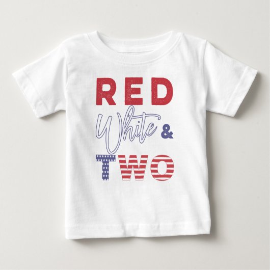 T-shirt rouge blanc et deux ans (Devant)
