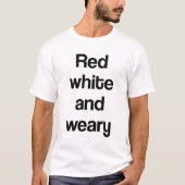 T-shirt Rouge blanc et fatigué (Devant)