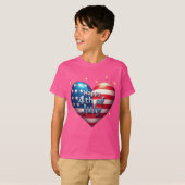 T-shirt Rouge, blanc et gras : Collection d'impression pat (Devant entier)