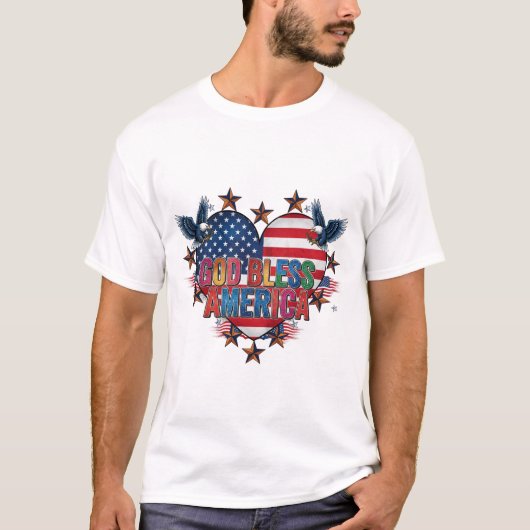 T-shirt Rouge, blanc et gras : Collection d'impression pat (Devant)