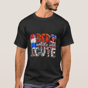 T-shirt Rouge Blanc Et Mignonne 4 juillet Occidentale Amér
