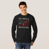 T-shirt Rouge Blanc Et Pew Patriotic Pro Gun Ar15 Rifle Us (Devant entier)
