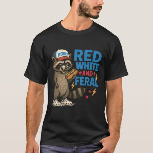 T-shirt Rouge Blanc et Sauvage – Humeur Patriotique de Rat