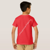 T-shirt Rouge Blanc Martial Arts mignon Silhouette Karate  (Dos entier)