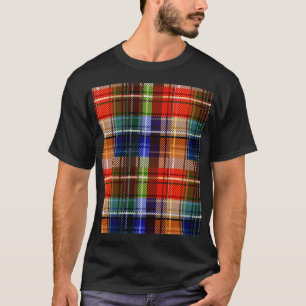 T-shirt Rouge Bleu Vert Jaune Carreaux Tartan Design