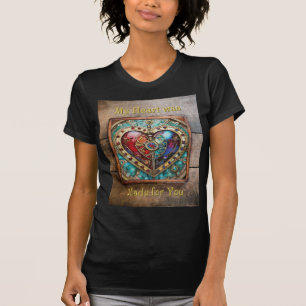 T-shirt Rouge & Bleu Vitrail Heart Steampunk Series