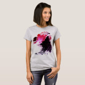 T-shirt Rouge Bourgogne Noir Peinture Splashes Design (Devant entier)