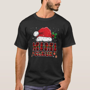 T-shirt Rouge Buffalo Plaid Mimi Claus Santa Hat Flammes