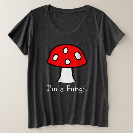 T-shirt rouge champignons plus taille (Design devant)