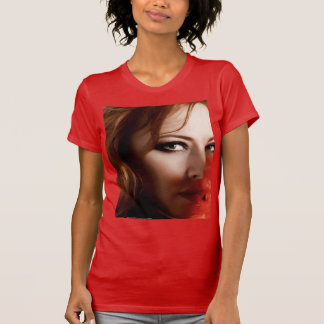 T-shirt rouge chaud tête