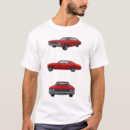 T-shirt Rouge Chevelle 1968 solides solubles : (Devant)