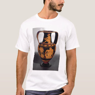 T-shirt Rouge-chiffre amphora de grenier dépeignant un