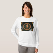 T-shirt Rouge-chiffre grec tasse, dépeignant le dieu (Devant entier)