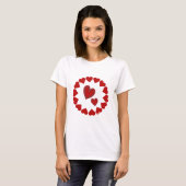 T-shirt rouge Coeur Heureuse Sainte-Valentin (Devant entier)