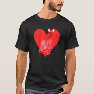 T-shirt Rouge Coeur Mignon Animal de Compagnie Meilleur Am