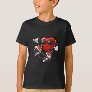 T-shirt Rouge Cœur Skateboarding Saint-Valentin Tout-Petit