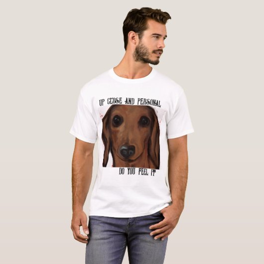 T-SHIRT ROUGE DACHSHUND (Devant entier)