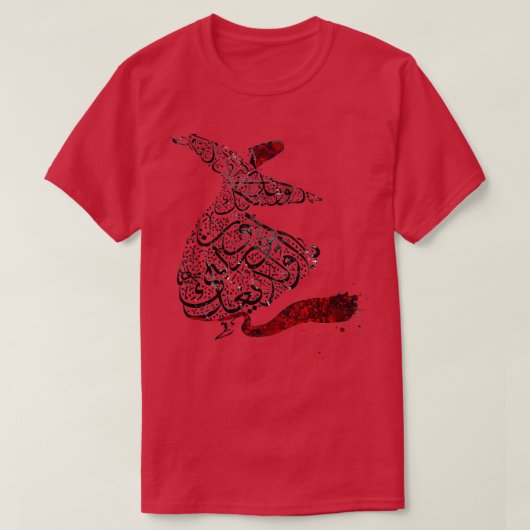T-shirt Rouge de calligraphie de Rumi (Design devant)
