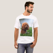 T-shirt rouge de caniche de jouet (Devant entier)