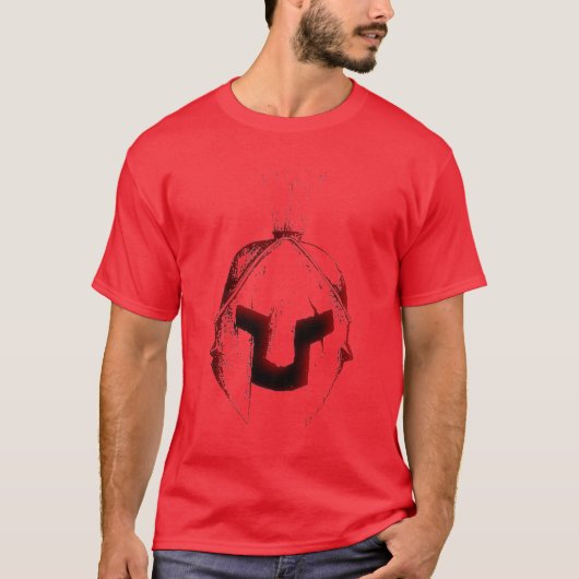 T-shirt rouge de casque de SPARTANWARE (Devant)