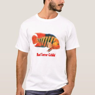 T-shirt rouge de Cichlid de Festae de terreur