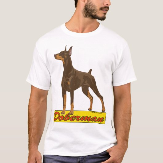 T-shirt Rouge de dobermann (Devant)